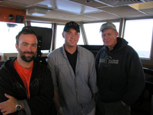 Ship's crew, l. to r.:  Aric Anderson,  Dan Timm, Eric Bergendahl.  Not pictured: Stuart Moreaux