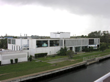 Figure 1:  The Marine Science Building at Harbor Branch Oceanographic Institute in Ft. Pierce, Florida. This building is still uninhabitable following destruction to it by Hurricanes Frances and Jean in 2004.