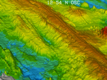 Bathymetric image of the East Pacific Rise. 