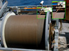 The WHOI Dynacon winch is fitted for DSL operations and has a hydraulic level wind.