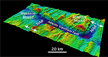 1.	Perspective view of several massifs along the Atlantis Transform Fault