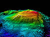 3-dimensional image derived from bathymetric data.