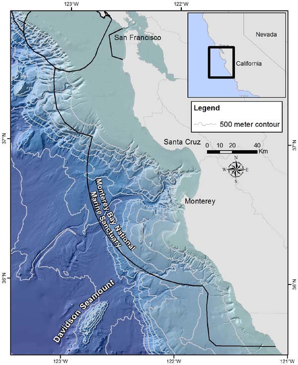 Davidson Seamount off the coast of central California, USA.