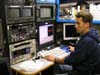 Research technician Lonny Lundsten at the video annotation and reference system (VARS) console aboard the R/V Western Flyer.