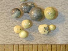 Sulfur "marbles" from NW Rota volcano.