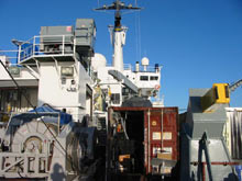 The view from the back deck of the Reserch Vessel Melville.