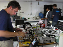 Dr. Richard Camilli conducts tests on the GEMINI Mass Spectrometer.