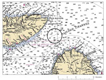 Nautical chart showing the location of the new proposed restricted fishing area for bottomfish.