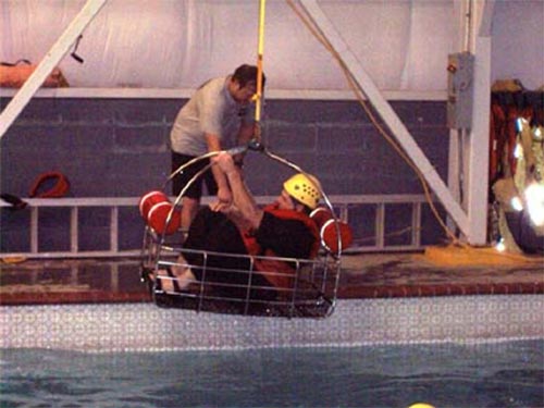 HUET training showing submergence of simulator.