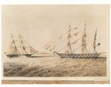 Illustration of the capture of a 19th century illegal slave trader