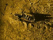 Composite sonar image of the USS Cumberland.
