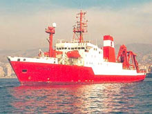 The R/V SONNE is a multi-purpose research vessel built in 1969 as a stern trawler and modified as a research vessel in 1977.