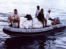 STINAPA rangers perform routine maintenance in the Bonaire National Marine Park