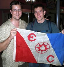 Daniel is a recent inductee in the Explorers Club of New York and is carrying one of their flags that has been on expeditions since 1934.
