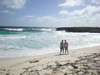 Two University of Delaware study abroad program students enjoying a typical island day on Bonaire.