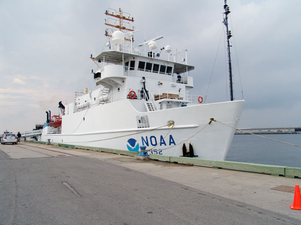 The NOAA Ship Nancy Foster sits ready and waiting before departure from Gulfport, Mississippi.