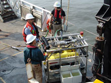 The Saab SeaEye Falcon DR ROV allowed scientists to explore the deep ocean during the cruise.