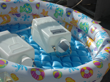 The phytoplankton experiment would not be possible without the aid of an inflatable baby pool, one of the many unusual items onboard.