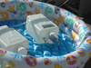 The inflatable baby pool used for the phytoplankton experiment.