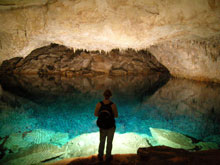 Water in inland tidal cave pools in Bermuda is brackish at the surface, but reach fully marine salinity by a depth of several meters.