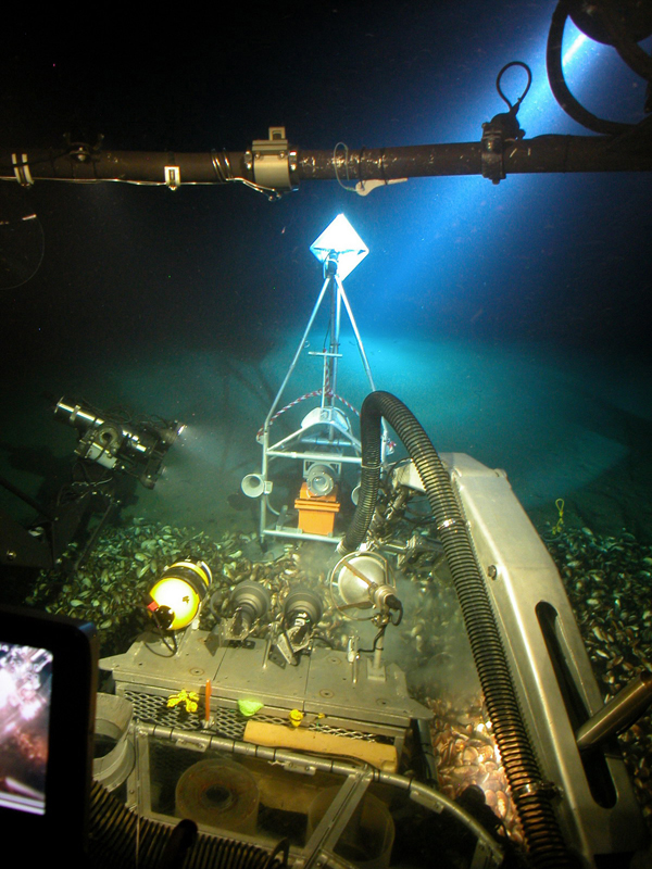 Eye-in-the-Sea being positioned in a Brine Pool in the Gulf of Mexico.