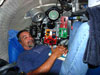 Johnson Sea Link pilot, Frank Lombardo, shown in the aft chamber of the Johnson Sea Link submersible.