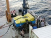 The ROV Jason II on the back deck of the NOAA Ship Ron Brown.