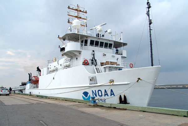 Researchers conducted reconnaissance aboard NOAA�s RV Nancy Foster in 2008.