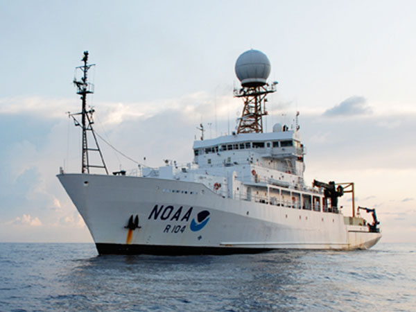 NOAA ship Ronald H. Brown at sunrise in the Gulf of Mexico.