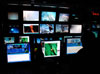 Video monitors inside the Jason Control Van.