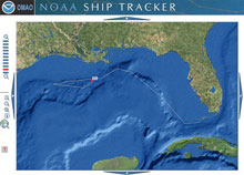Ronald H. Brown's ship tracker map.