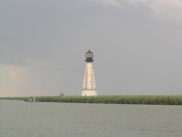 South Pass Light built in the late 1800s at the mouth of the Mississippi is now about a quarter mile up river.