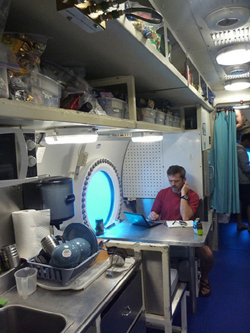 A researcher in the Aquarius laboratory.