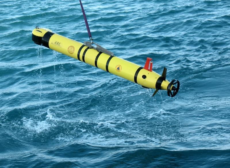 Sometimes the AUV is lifted quickly to avoid its being hit by a rising wave.