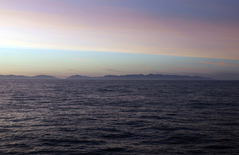 Dawn from the R/V Melville on March 5 2010. During the 2012 expedition, we’ll explore areas discovered by ABE. By the end of the few days onsite, we plan to have an equally exquisite visualization of the underlying seafloor.