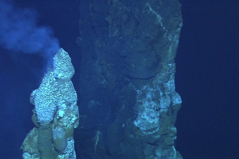 Large chimneys discovered at Fonualei Rift. These spires, reaching 35-40 m in height, formed close to each other at a depth of 1,555 m.