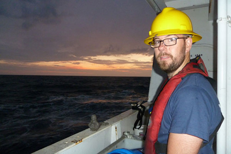 Craig Robertson is a Ph.D. candidate from Bangor University in the United Kingdom, who is working closely with Drs. Davies, Duinefeld, Demopoulos, and Mienis on benthic sampling.