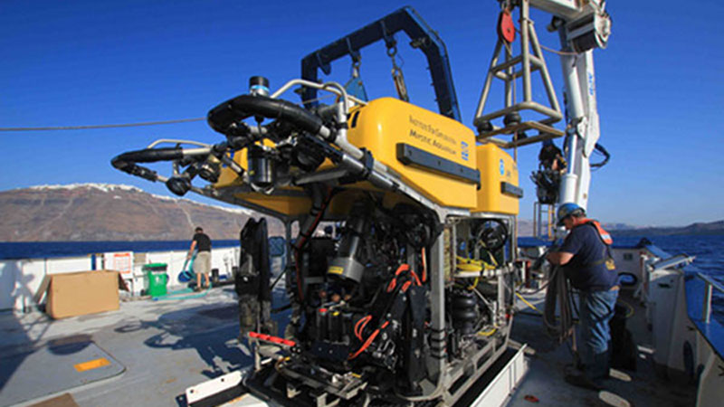The Institute for Exploration's remotely operated vehicle, Hercules, is one of the tools being used during the E/V Nautilus 2012 field season.