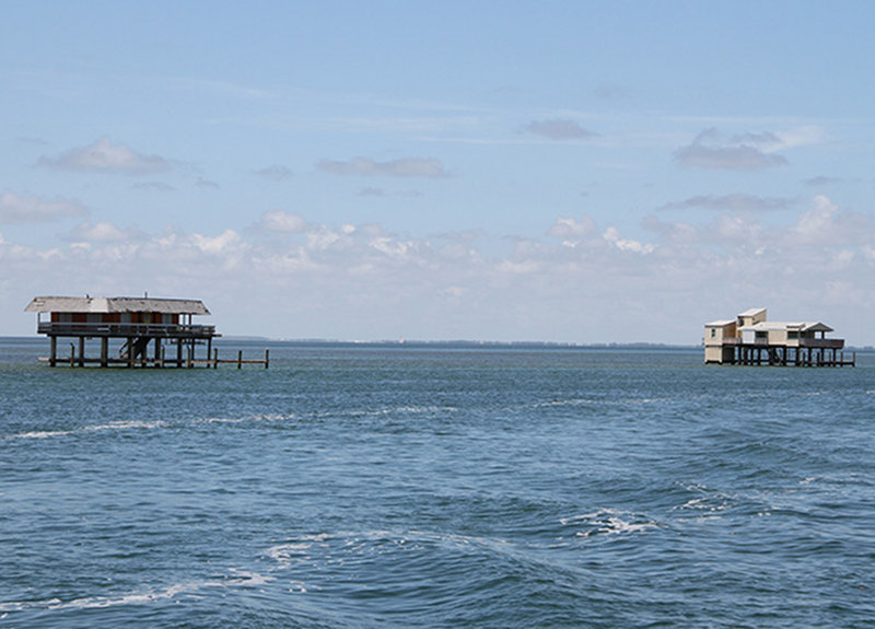 ‘Stiltsville’ is a collection of houses built on the sand banks edging Biscayne Bay.