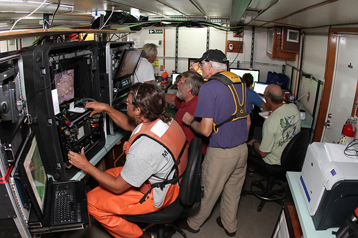 ROV crew, biologists and technicians