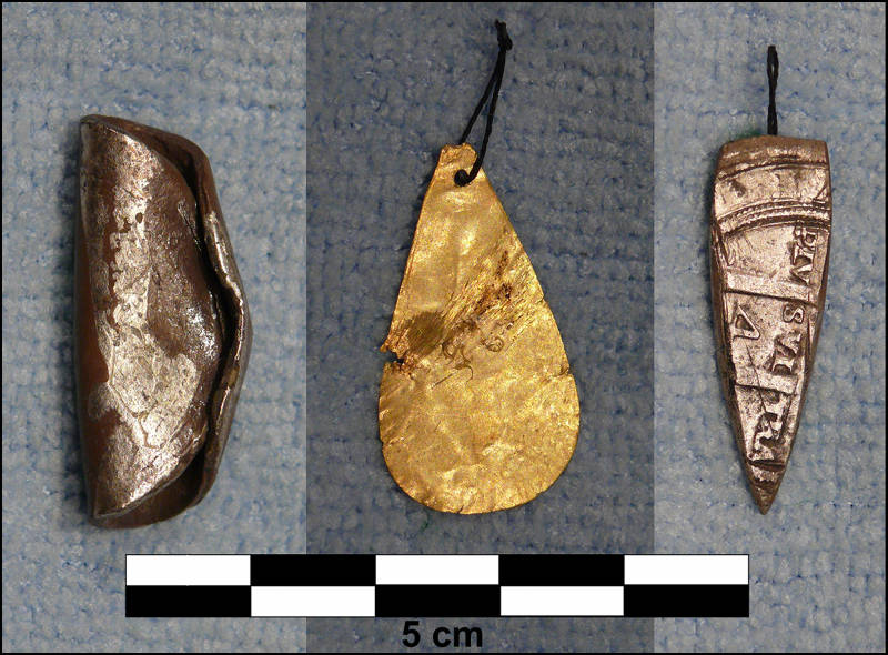Examples of jewelry recovered from the 1565 French shipwreck survivor camps.