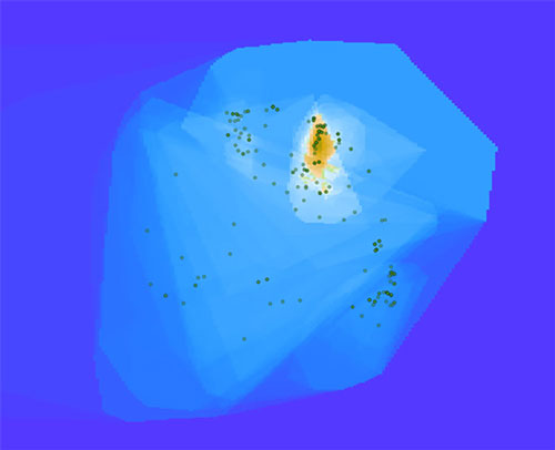 Figure 3: A cluster of bacterial sequences dominate this Arctic seawater sample.