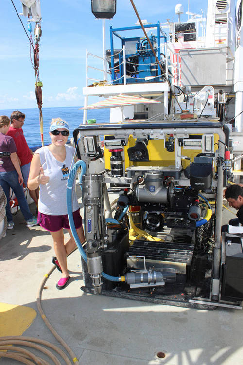 Heather with ROV Global Explorer.
