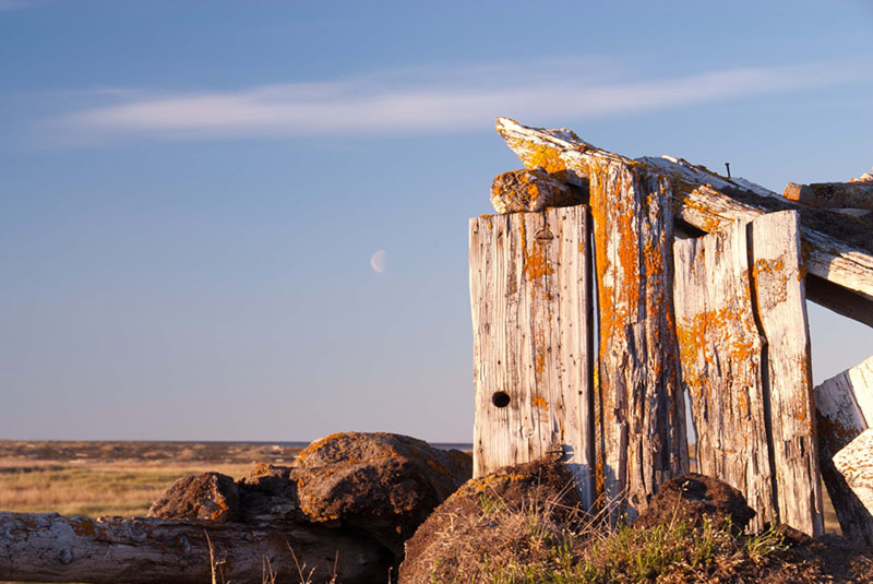 Large trees do not grow on the Arctic tundra so wood is a scarce, much sought­after, commodity. This structure, in the abandoned village of Atanik, was likely built to serve as a cache. It’s possible that some or all of the wood used in the structure was recovered from a ship, possibly a vessel from the 1871 fleet.