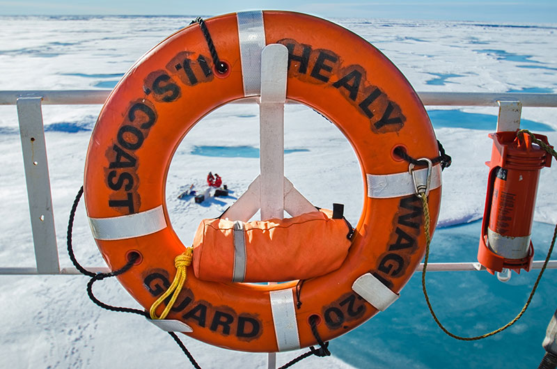 Science operations, such as collecting ice samples, could not occur without the efforts of the USCGC Healy.