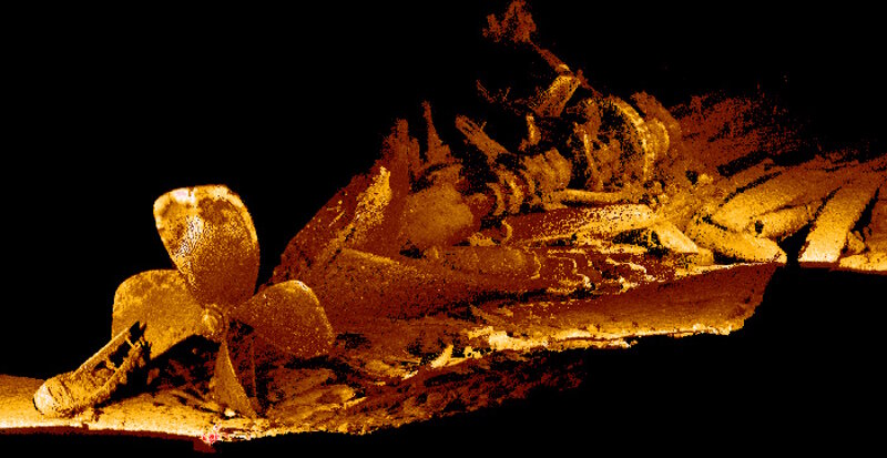 Sample of laser quality data on a Great Lakes Shipwreck.