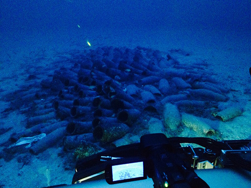 Artifacts seen while exploring a Roman shipwreck.