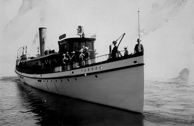 The SS Tahoe on Lake Tahoe in the early 20th century.