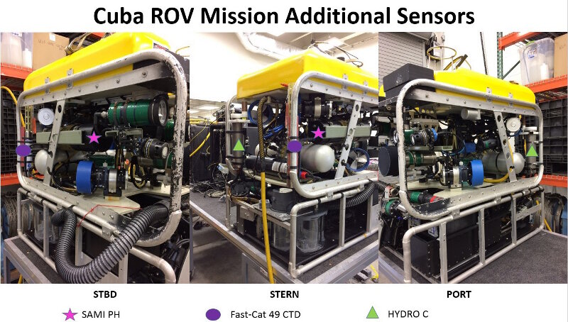 Figure 2. Mohawk ROV with the additional sensors attached for this expedition