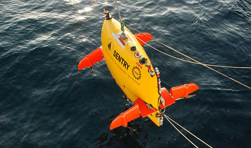 AUV Sentry was successfully deployed for the first time on September 13. It ran a 24-hour survey before being released to the surface and recovered on September 14.
